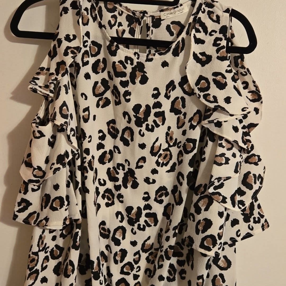 Stylish Leopard Print Ruffle Blouse